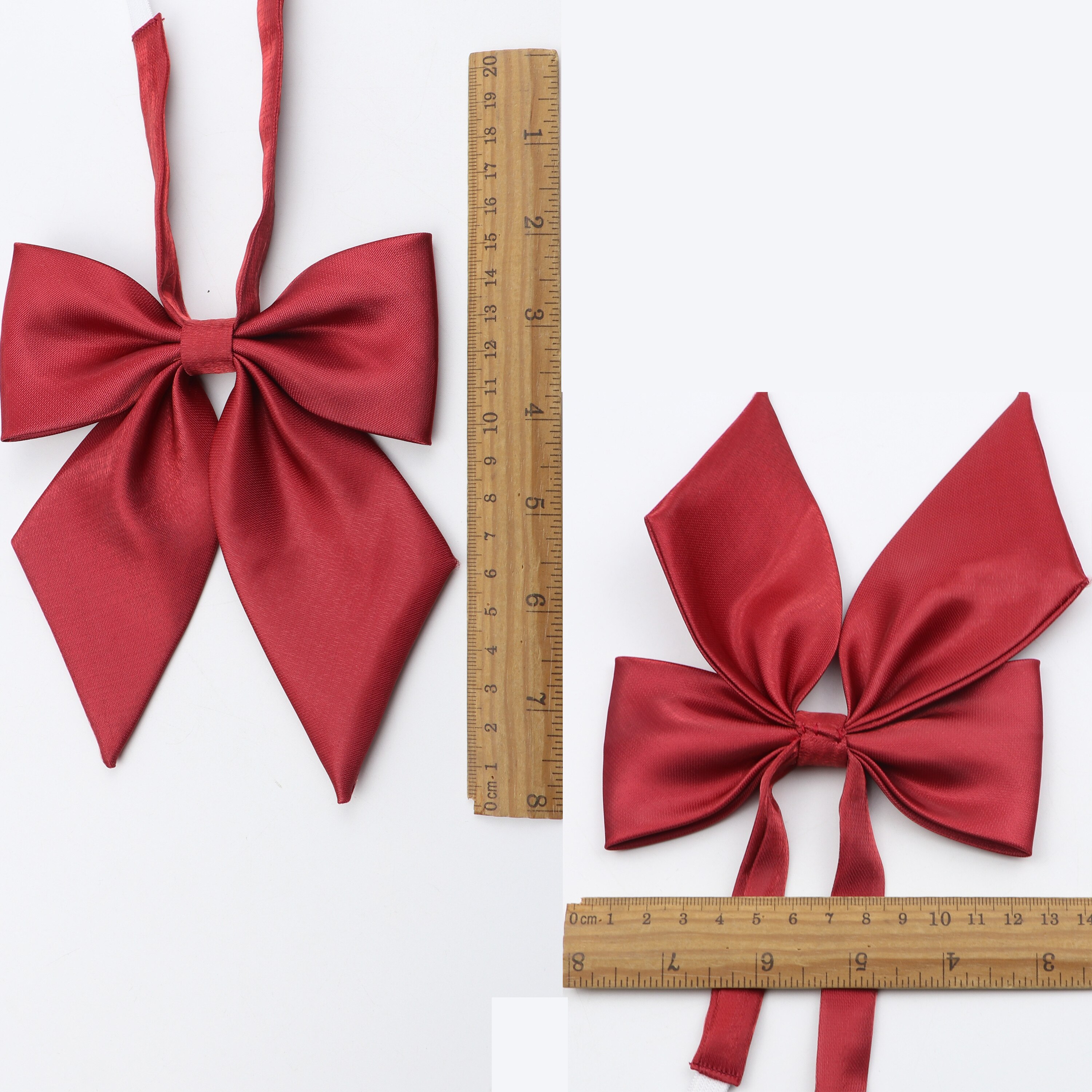 Black Red Woman Bowtie Pretty Solid Color Adjustable Butterfly Bowknot Girls Ladies Wedding Dress Shirt Collar Accessory
