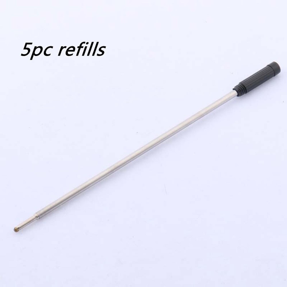1pc Stainless steel student pen office piece classical Ballpoint Pen: refills