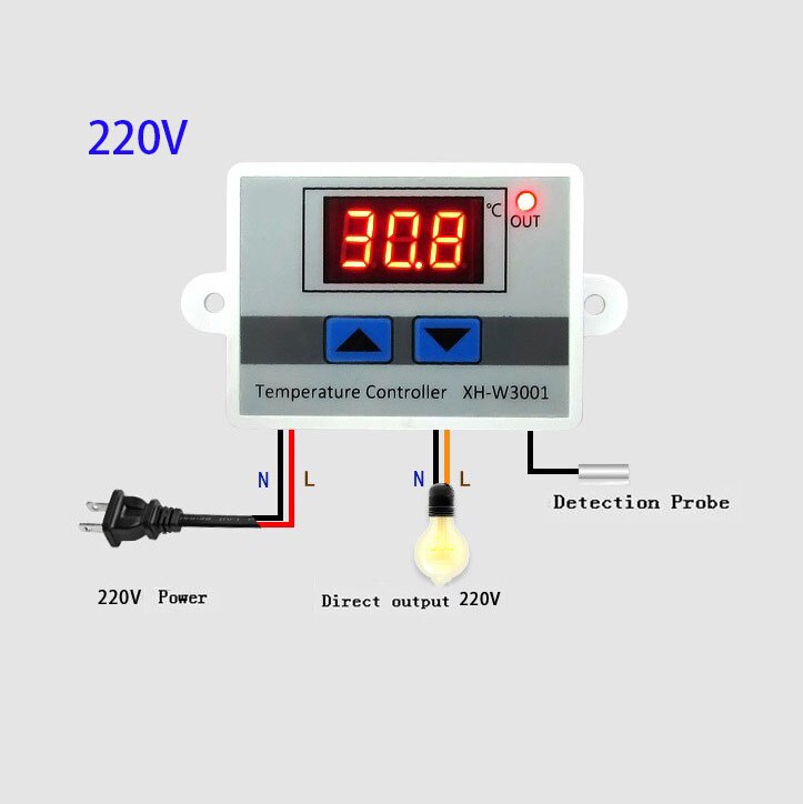 XH W3001 doprowadziło cyfrowy regulator temperatury termostat mikrokomputerowy termoregulator inkubator robić kontroli grzania/chłodzenia 12V 220V