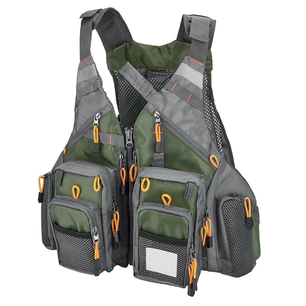 Breathable Fly Fishing Vest Multi-Function Adjustable Mesh Multi-Pocket Jackets Fisherman Fishing Gear Equipment