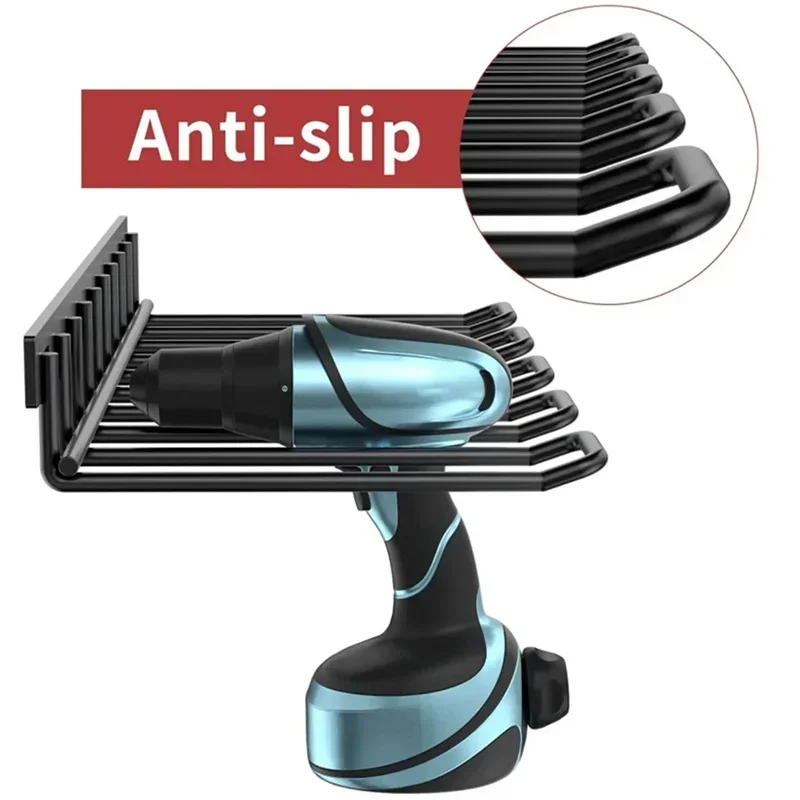 1pc Wall-mounted Utility Rack Power Tool Organizer Heavy Duty Metal Tool Shelf Drill Wall Mounted Storage Rack Tool Storage Orga