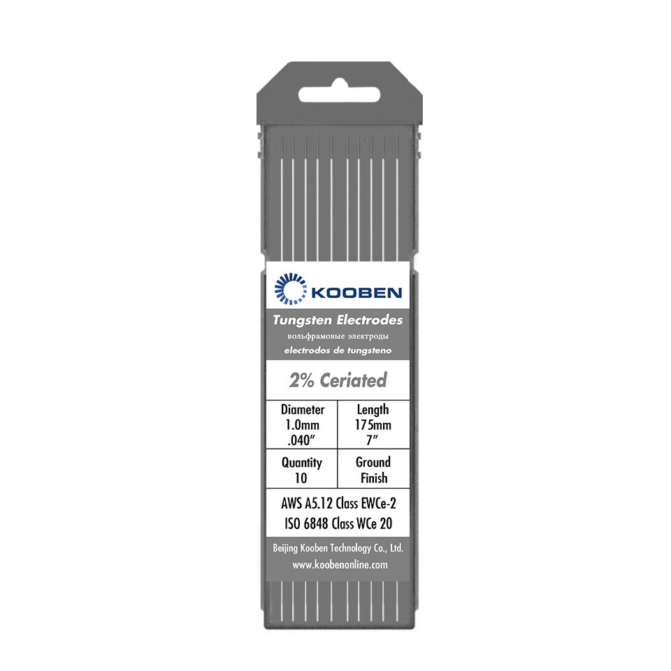 Electrodos de tungsteno WC20, 1,0, 1,6, 2,4, 3,2mm x 175mm, soldadura gris, electrodos de tungsteno
