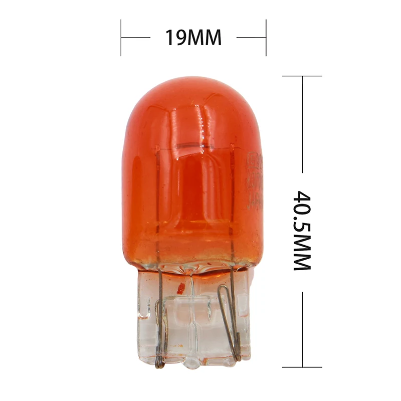 Kevanly 10pcs car T20 7440 7443 halogen lamp 12v w21/5w warm white brake bulbs Tail Light Stop Light Rear Turn Signal DRL 12v