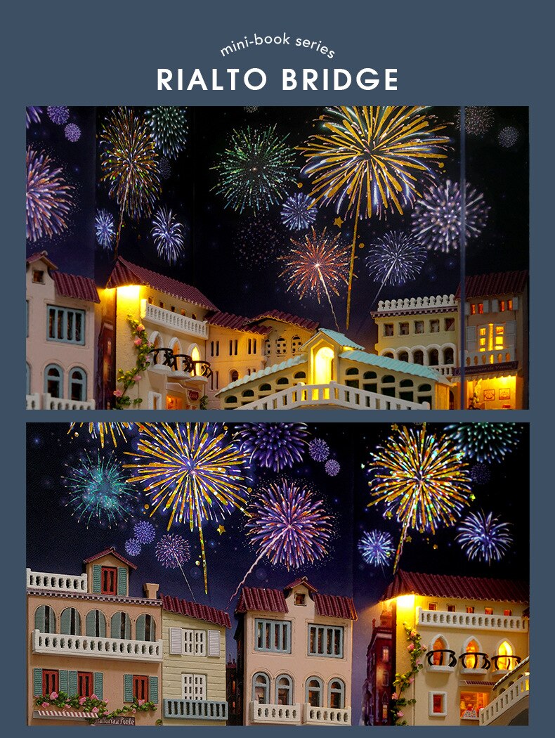 3D Mini Landschap Miniatuur Huis Water Stad Dagboek Air Ballon Handgemaakte Diy Speelgoed Voor Kinderen Meisjes Kerstcadeau Art thuis