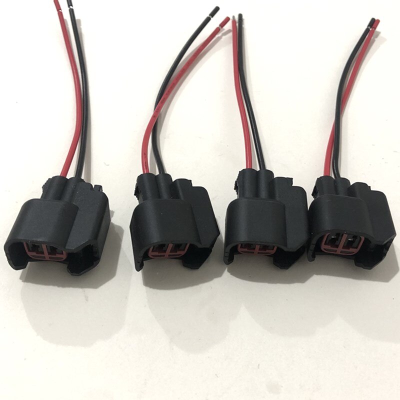 4 Uds conector de inyector de combustible cableado tapones Clips EV6 EV14 inyectores de combustible conector USCAR Pigtail corte de empalme