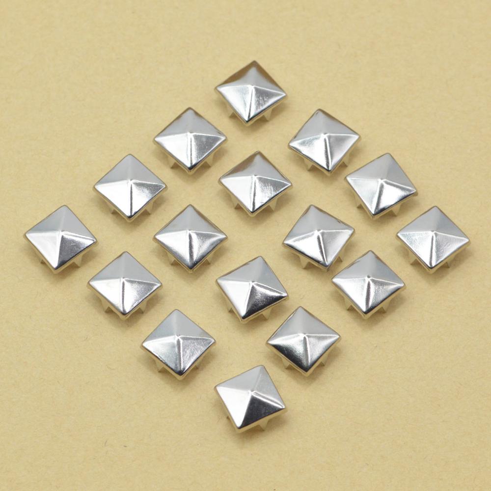 KALASO-remaches de plata para manualidades, accesorios de artesanía de cuero, bolsa de ropa, 100 Uds., 8mm/10mm/12mm