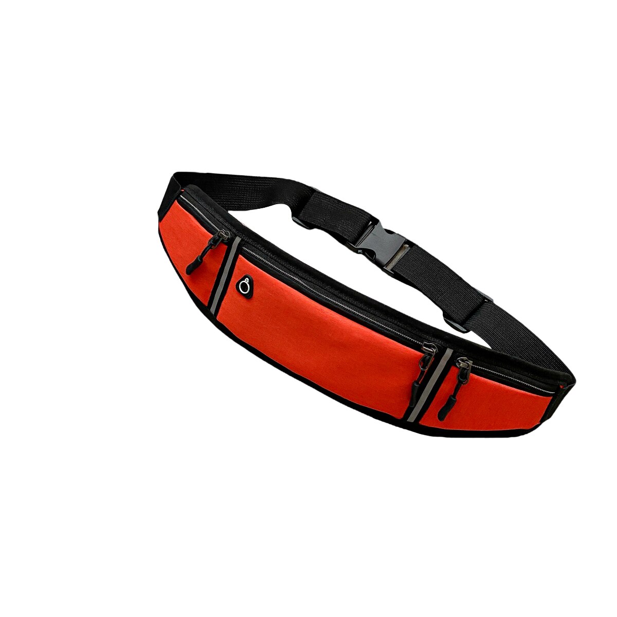 Kvinner sport midje bag utendørs reflekterende stripe fitness mobiltelefon midje bag med øretelefon hull jogge løpebager: Oransje