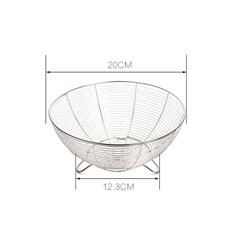 Frugtkurv beholder skål rustfrit stål wire køkken afløbsstativ grøntsag: 20 x 12.3 x 8.9cm