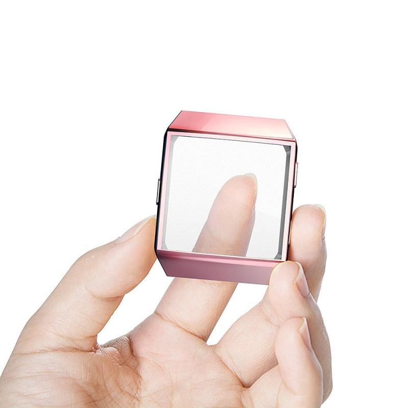 5 couleurs souple housse de protection en TPU protecteur d'écran étanche antichoc montre intelligente accessoires pour Fitbit ionique: Pink