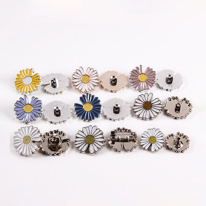Botones pequeños en forma de Margarita de 25mm, botones de flor de sol, botón de resina para Metarl para ropa, abrigo, suéter, accesorios DIY