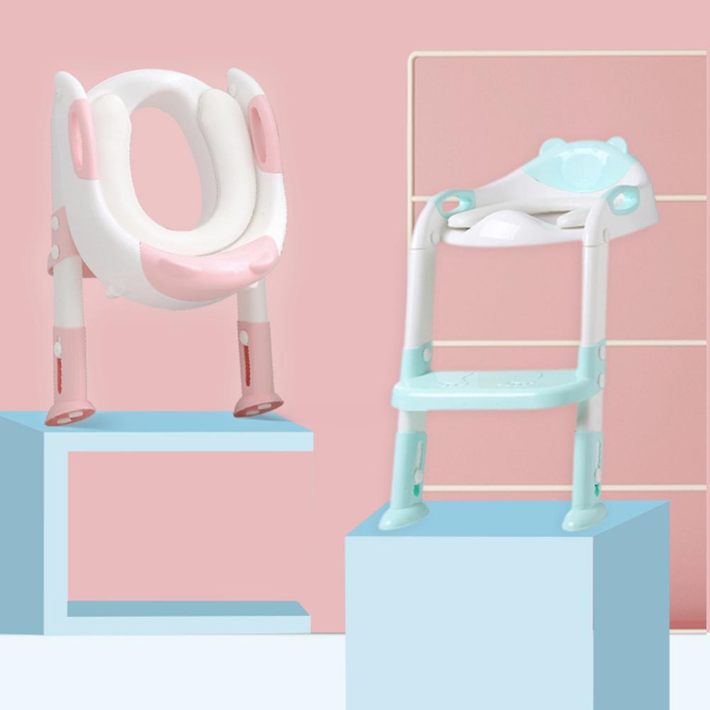 Folding Baby Potty Training Seat Infant Toilet Seat with Adjustable Ladder