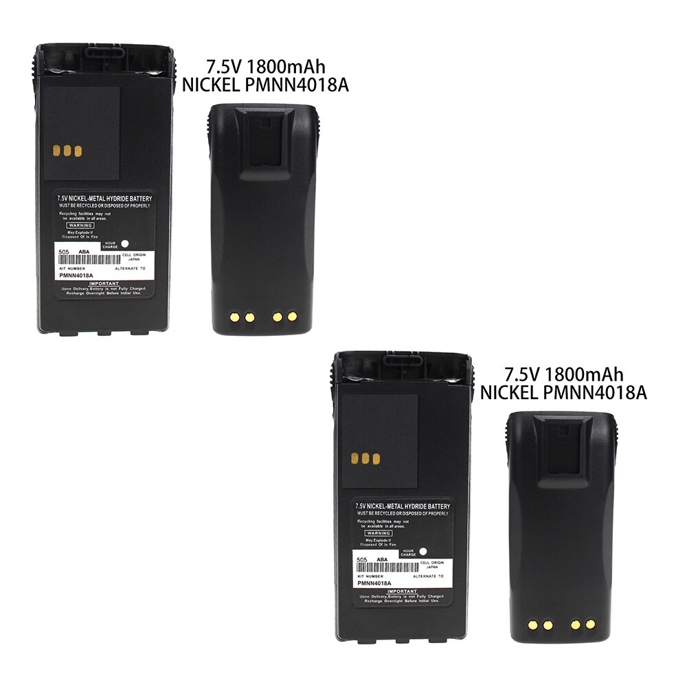2X Rb Mot PMNN4018A 1600 Mah Ni-Mh Twee-weg Radio Batterij Voor Motorola GP-308/88S, PRO3150, P-040/080,GT-2050, CP250/450, CP450LS: Default Title