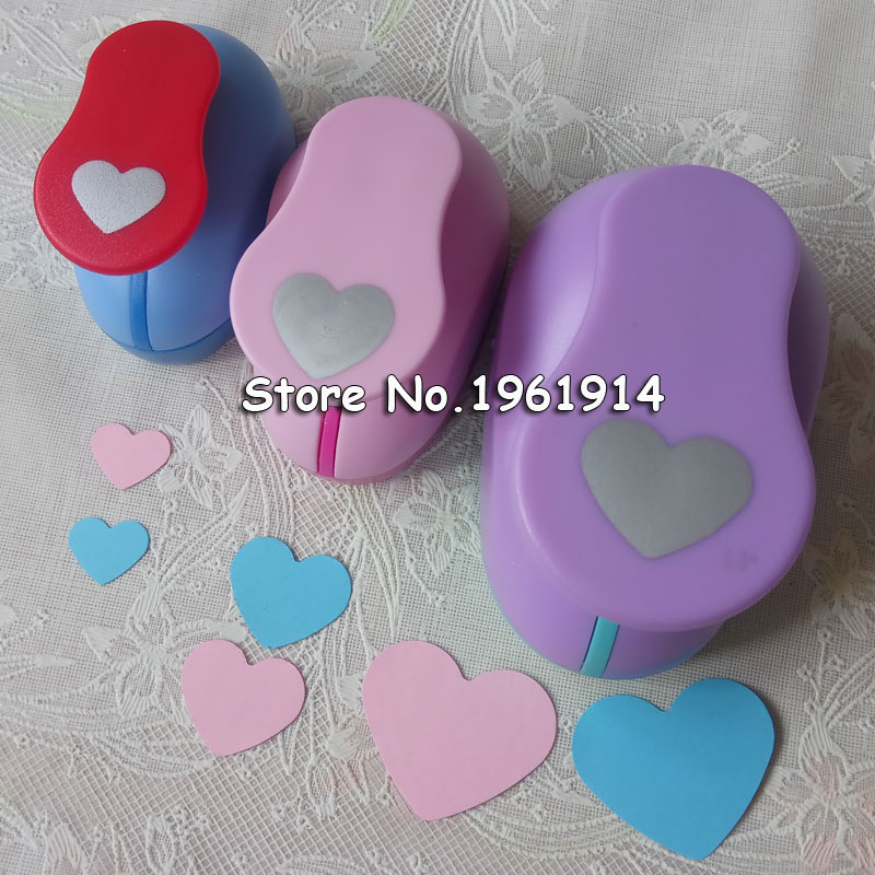 3pcs(5.0cm,2.5cm,1.6cm) heart shape craft punch set Punch Craft Scrapbooking school Paper Puncher eva hole punch