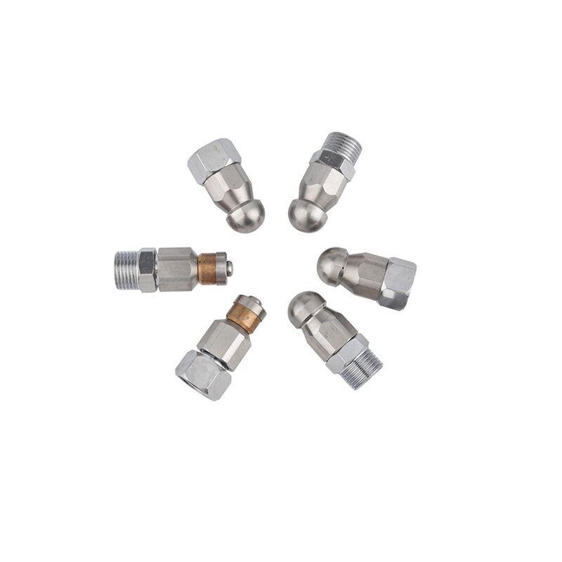 BSPT 1/2"3/4" High Pressure Water Jet Drain Pipe Sewer Cleaning Nozzle Washer High Pressure Pipe Cleaning Sewer Nozzle