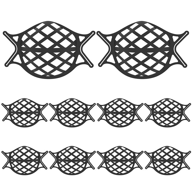 Soporte para mascarilla 3D, soporte transpirable de silicona, PE, protección Facial, herramienta de maquillaje, no se caída y no se desliza, 10 Uds.: 05 10pcs