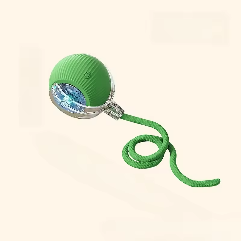 Jouet roulant automatique Rechargeable pour chat, boule intelligente interactive avec chargement USB, jouet électrique mobile pour animaux de compagnie, jeu d'intérieur pour chats/chiens: Black