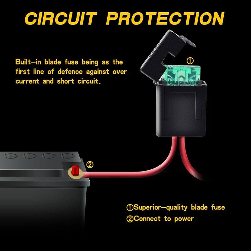 Universal 300W Car High-power Switch Wiring Harness Kit 14AWG Relay Fuse Set wiring harness For Car Work Lights Truck Motorcycle