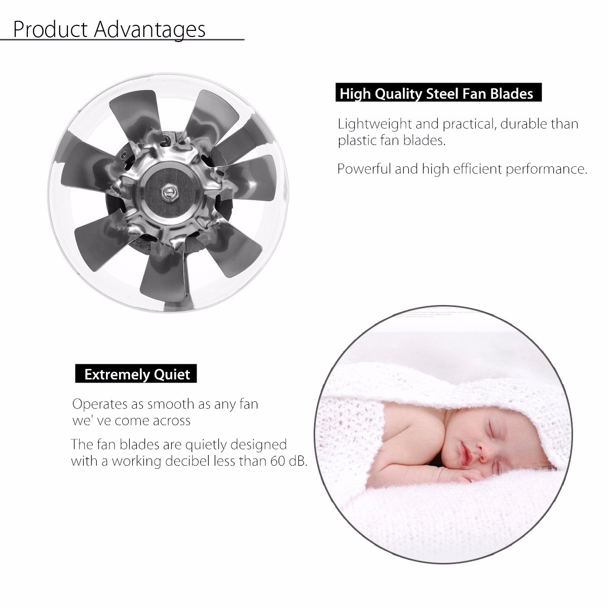 2800R/Min 4 Inch Duct Booster Vent Fan Metal 220V 20W household Inline Ducting Fan Exhaust Ventilation Duct Fan Accessories