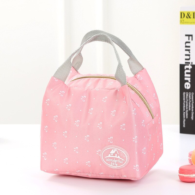TTLIFE Cold Insulation Bag Thickening Peach Skinny Lunch Bag Ice Bag Student Portable Waterproof Lunch Box Bag: 3