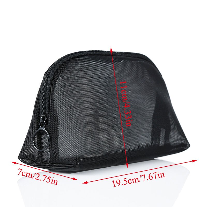 Große Kapazität Frauen Gittergewebe Kosmetik Tasche Schwarz transparent Reise Reißverschluss machen-hoch Tasche Kultur Werkzeug Organizer Lagerung Taschen