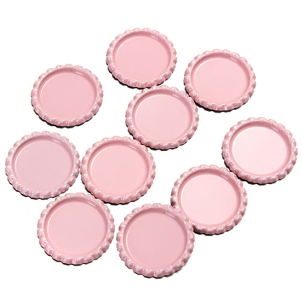 10pcs/lot Flat Beer Bottle Cap Craft Scrapbooking Embellishment DIY CIRCLE Perfect: pink