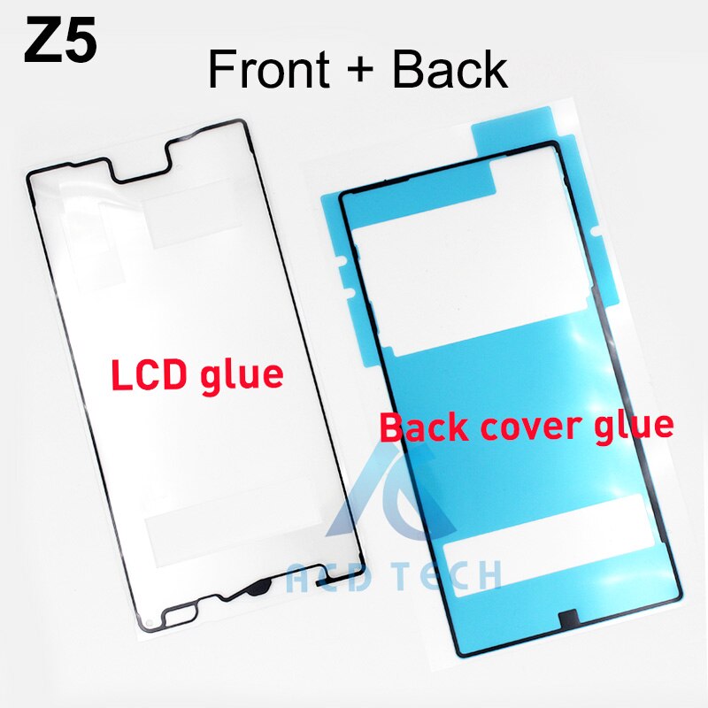 Dower Me 5 ensembles/lot avant LCD affichage arrière batterie couverture imperméable adhésif ensemble complet ruban autocollant pour SONY Xperia Z5 E6633/53/83: 5x Full Set