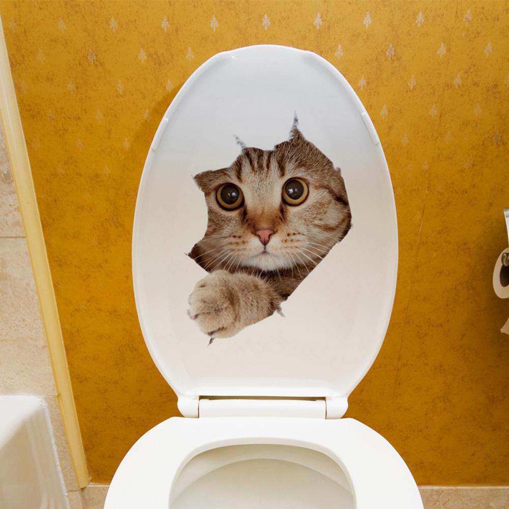 Asypets toilet klistermærker tegneserie kattekat dyr udtryk badeværelse køkken glasdør køleskab vægmalerier vandtæt: Sk2-002 18 x 26cm
