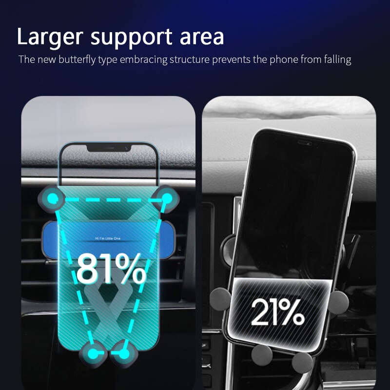 Car Smartphones Rack little one pro Gravity Automatic Locking Car Air Vent Clip phone Stand For Samsung iPhone Android phone