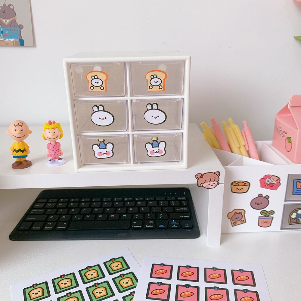 ins del Coniglio del fumetto dolce cibo etichetta FAI DA TE album di ritagli album di foto rivista artigianato Decorazione sigillo di adesivo FAI DA TE album di foto