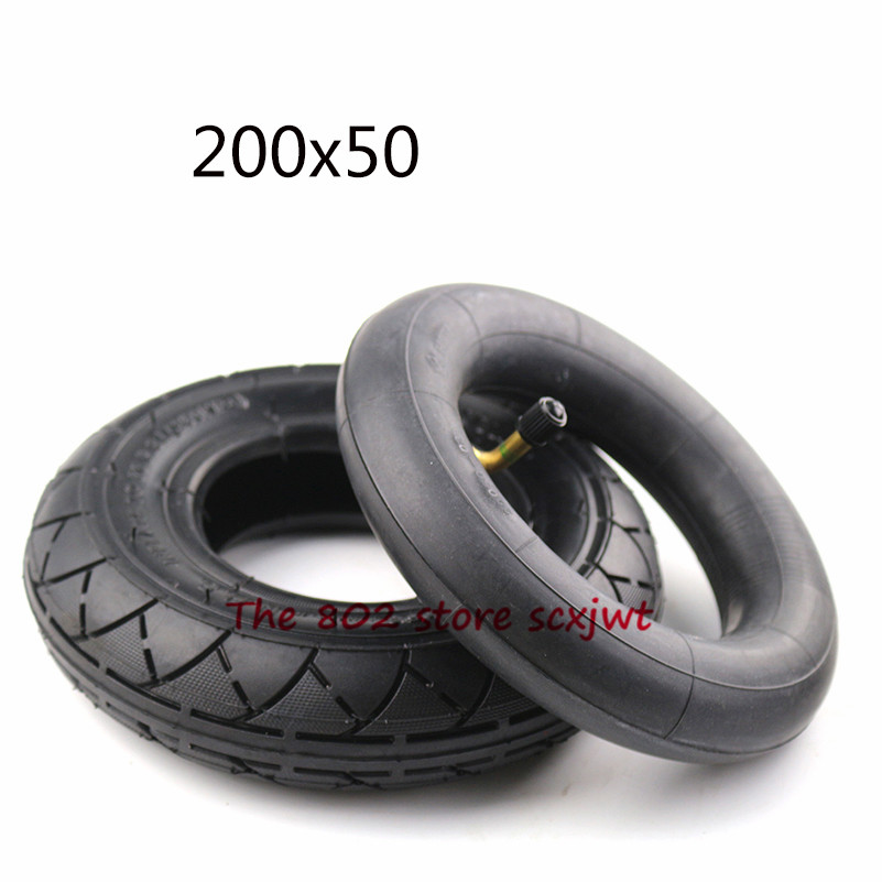 Electric Scooter Tyre With Wheel Hub 8" Scooter 200x50 Tyre Inflation Electric Vehicle Aluminium Alloy Wheel Pneumatic Tire: inner and outer tire