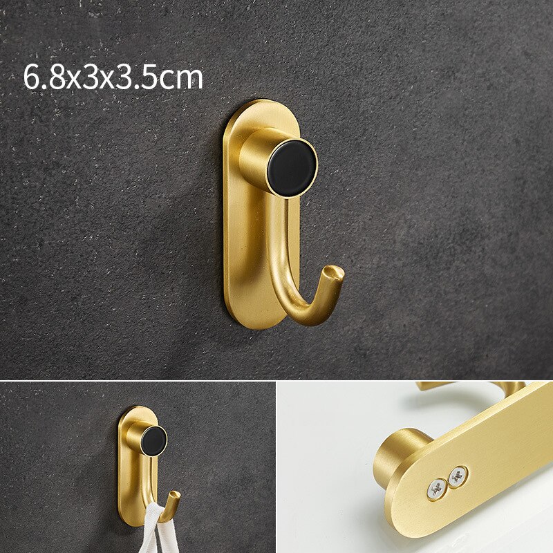 1pc aluminium wandgemonteerde kapstokken voor thuis, slaapkamer, keuken, sleutel, handdoekhangers: Zwarte b