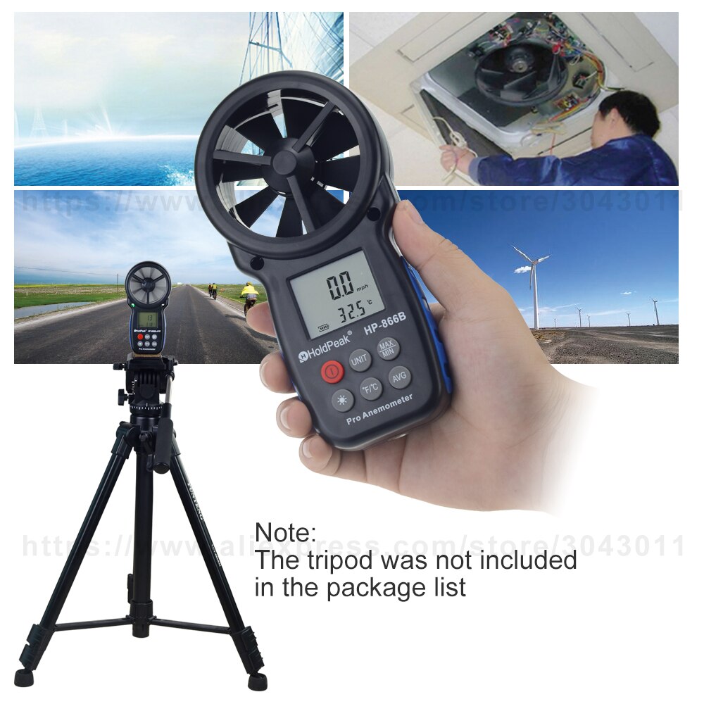Multifunctionele Handheld Digitale Anemometer Speed Meetinstrumenten 0.3 ~ 30 M/s Windsnelheid Temperatuur Gereedschappen