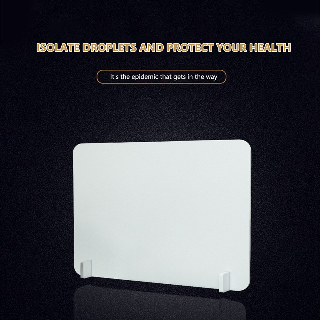 Sneeze Guard Portable Counter Shield for Office Safety Employees Worker Counter Sprayed UV Cut Transparent Height Screen Divider