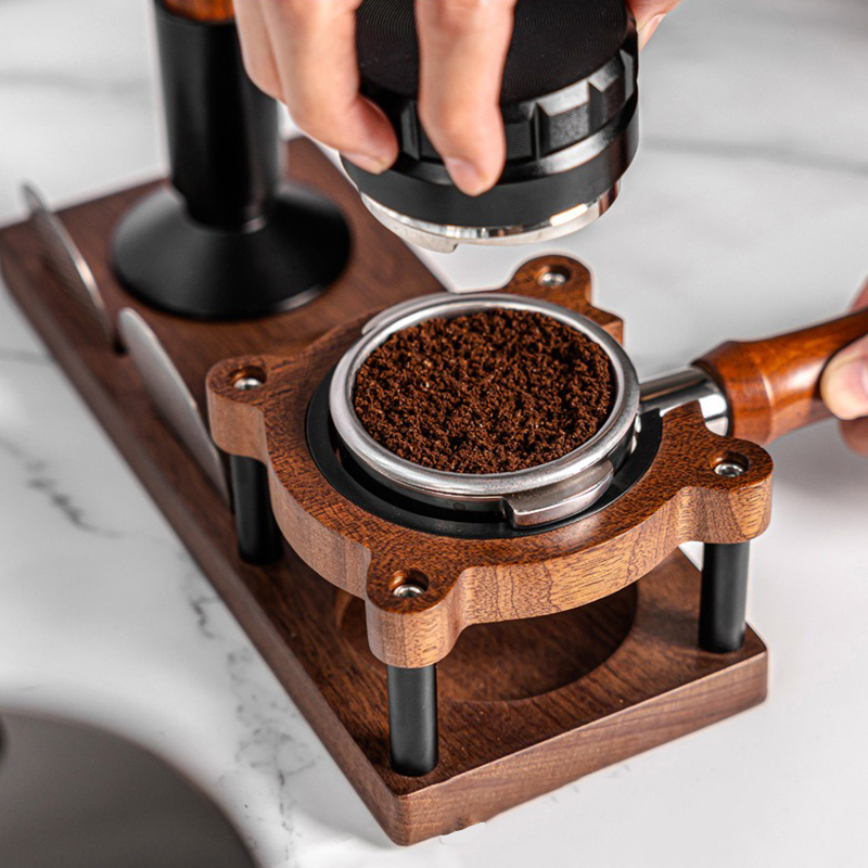 Stojak na manipulować robić Espresso z drewna 51/53/54/58mm, uchwyt na portafilter, uchwyt na sitko robić filtra, stojak robić przechowywania tampera robić Espresso, barista