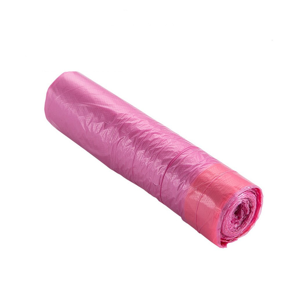Household Disposable Large Thickened Portable Garbage Drawstring Garbage Plastic Disposable Trash Bags Storage bag #50: Pink 