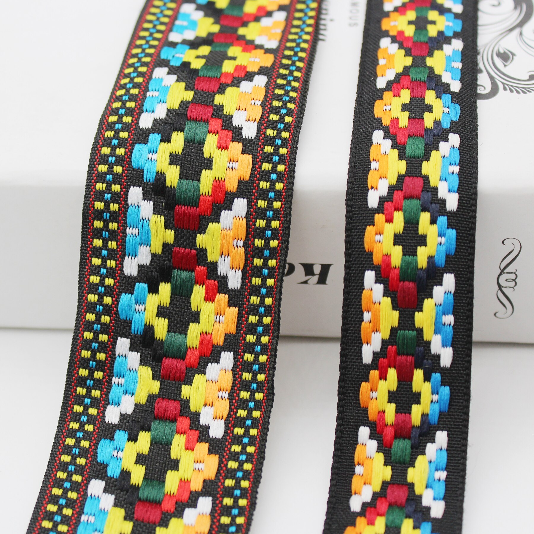 40 MM 25 MM Jacquard Lint Dikke Geweven Singels Versieringen Controleren Kleurrijke Ruit Tape Voor DIY Craft Maken Accessoires 1 inch 1.5 Inch