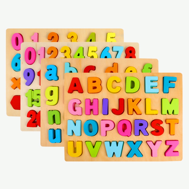 Puzzel Digitale Houten Speelgoed Vroeg Leren Puzzel Brief Alfabet Nummer Puzzel Voorschoolse Educatief Baby Speelgoed Voor Kinderen