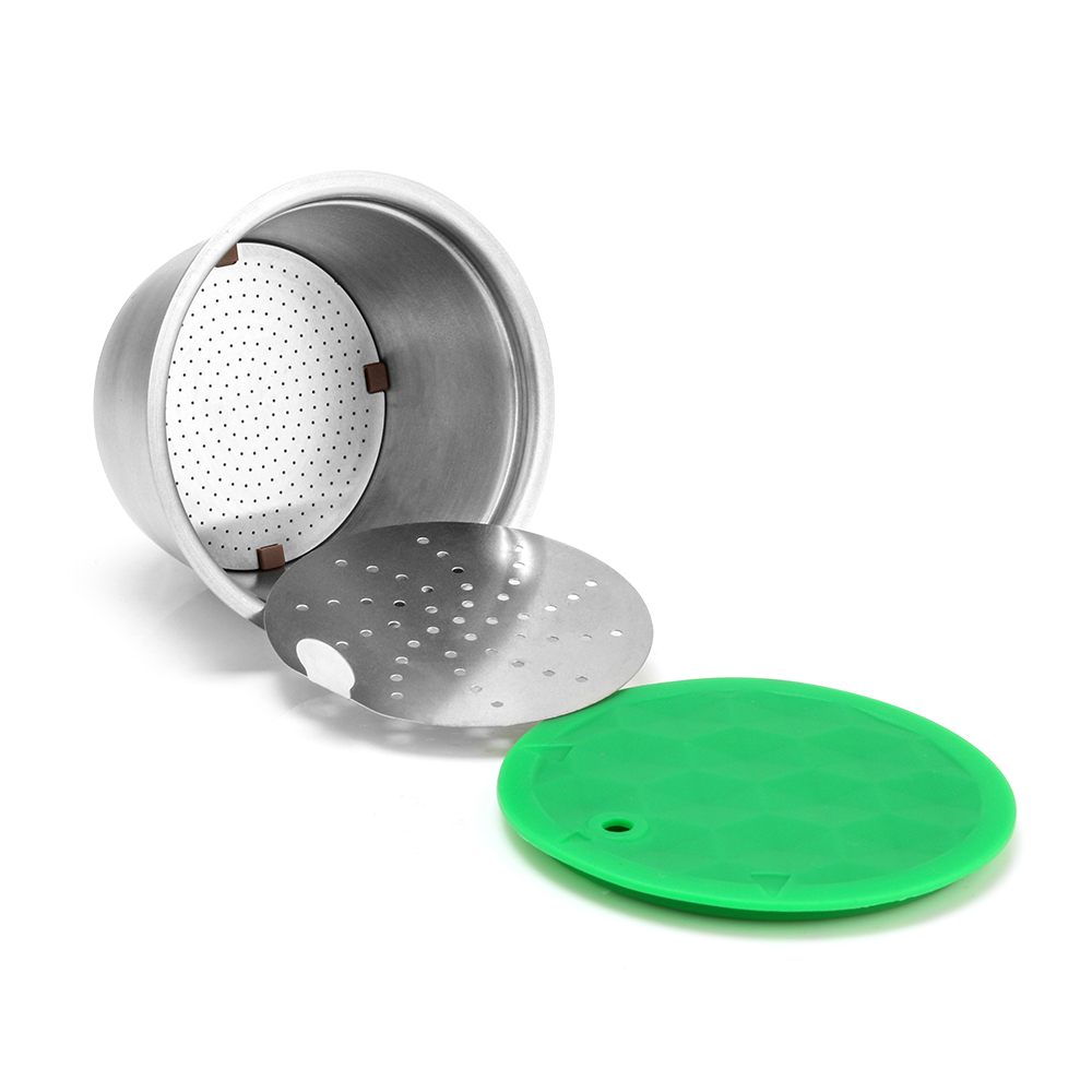 Rustfritt stål metall gjenbrukbar 1 stk dolce velbehag kapsel silikondeksel passer til dolce velbehag kaffemaskin etterfyllbar kaffekurv