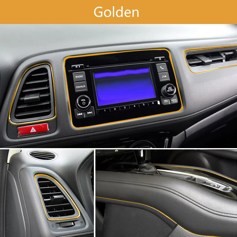 Moldura para decoración de coche, tiras flexibles, 1/3/5M, molduras interiores para coche, embellecedor de cubierta para salpicadero, puerta, borde, estilo Universal