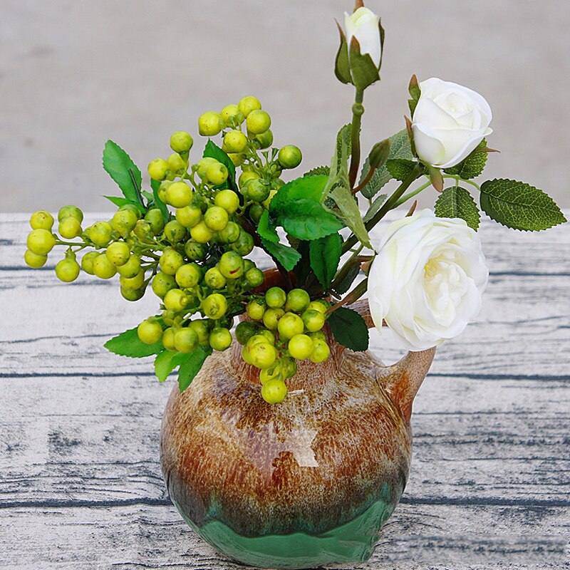 Simulation de Fruits, baies de noël, myrtille, branche unique, plantes en mousse, fleurs artificielles, bricolage, mariage, jardin, bureau, décoration de maison