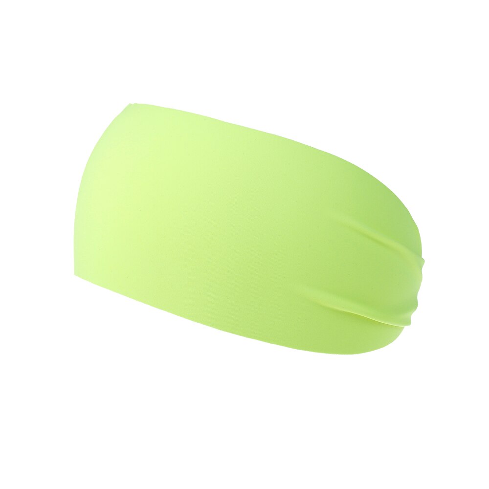 Banda deportiva para el cabello Unisex para hombres y mujeres, banda para el sudor, banda elástica para el sudor para Yoga, gimnasio, banda de cabeza elástica para deportes, bandas para el cabello de mezcla ancha: Fluorescent yellow