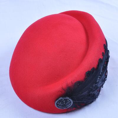 Australian Hats Wool Feather Bow Airline Stewardess White Women&#39;s Fedora Caps Formal Lady Hat Royal Style Domechapeu: 2