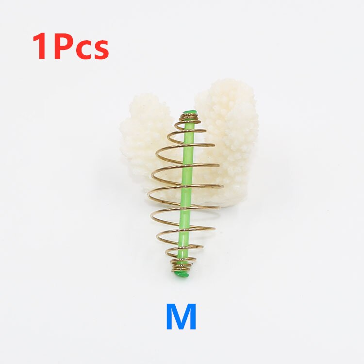 10/5 Pcs Fishing Bait Spring Lure Inline Hanging Tackle Stainless Steel Feeder Fishing Tools Fishing Accessories: 1Pcs M