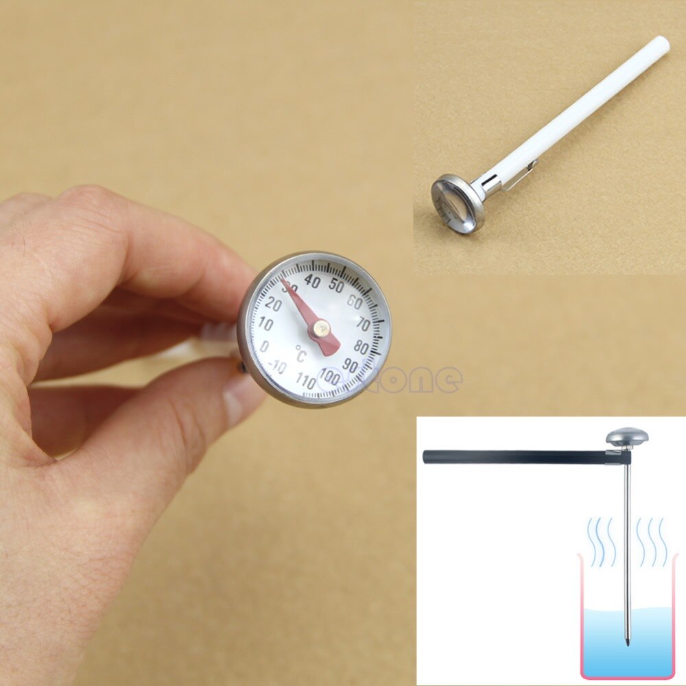 1PC Food liquid Milk Bottle Thermometer Water Meter Oil Temperature Gauge White/Black