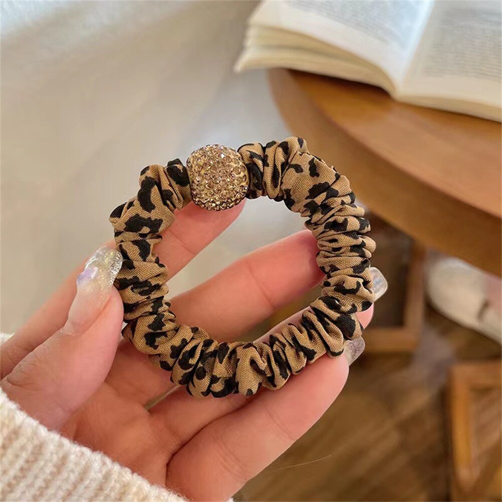 Koreanische Strass Dickdarm Ring Weibliche Hohe Elastische Haar Ring Kristall Perlen Gummi Haar Bänder Gummiband Kopfschmuck: A