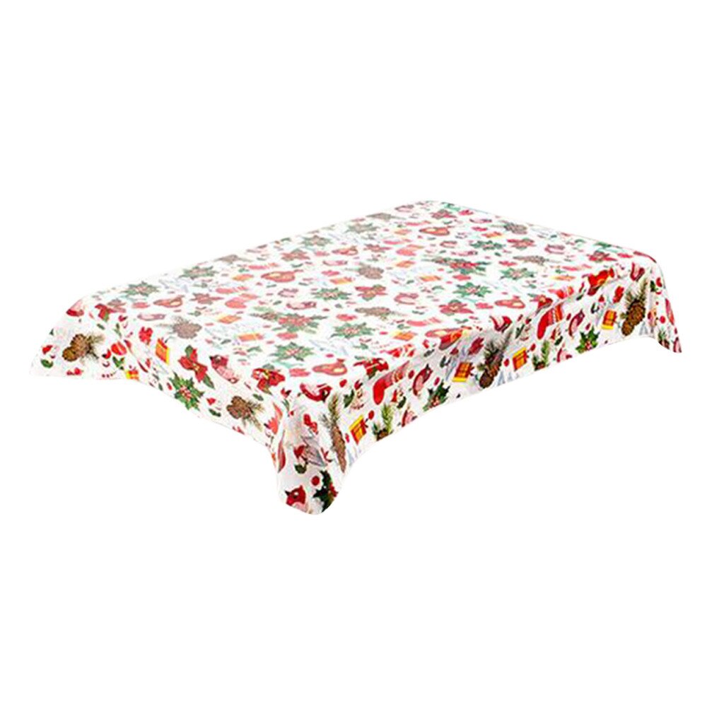 Disposable Merry Christmas Rectangular Printed PVC Cartoon Tablecloth 110*180cm Table Cloth Christmas Decoration PVC Tablecloth: F