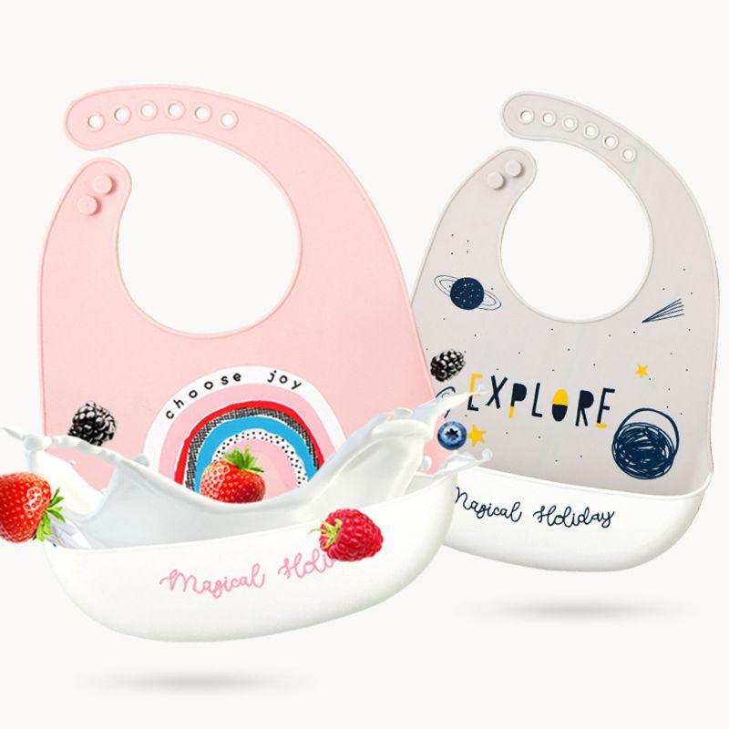 Peuter Baby Feeding Slabbetjes Baby Waterdicht Voedsel Catcher Pocket Zachte Siliconen Feed Speeksel Handdoek