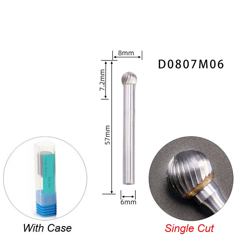Mèches de meuleuse à tête sphérique, outils convertibles carimplantés, lime à distance en tungstène, fraise en carbure, fraise, perceuse pour métal, bois, plastique: 10.5 mm