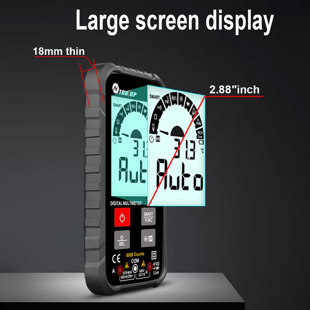 TOOLTOP ET8132 Digital Multimeter High Accuracy LCD Screen Digital Multimeter AC/DC Voltage Current Resistance Capacitance Meter