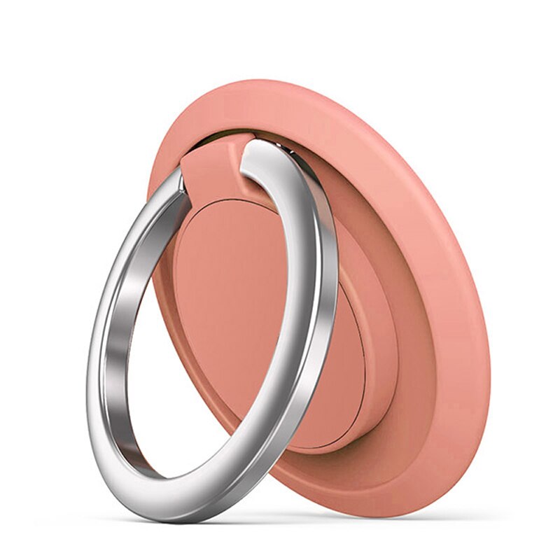 Luksusowy metalowy uchwyt na telefon komórkowy kształt zegara uniwersalny uchwyt magnetyczny do samochodu stojak akcesoria Ring Finger: A19-Pink
